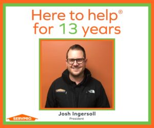 SERVPRO of Muskegon Celebrates 13th Anniversary of President Joshua Ingersoll’s Tenure in Restoration Industry